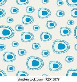 Seamless retro pattern with circles and dots, vector illustration