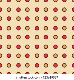 Seamless retro pattern with circles. Geometric texture