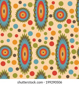 Seamless retro pattern with circles - Illustration