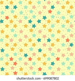 Seamless retro pattern of colored stars