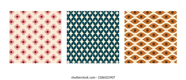 Seamless retro pattern. Colorful geometric background. Vector illustration