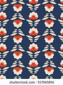 seamless retro pattern with flowers