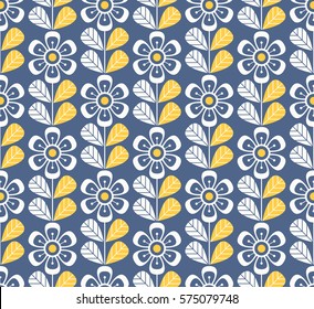 seamless retro pattern with flowers