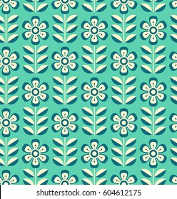 seamless retro pattern with flowers