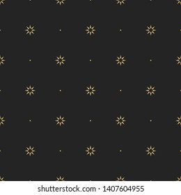Seamless retro pattern with flowers. Dark golden texture. Repeating geometric simple background.