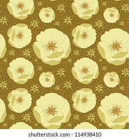 Seamless retro pattern with  flowers. Vector illustration