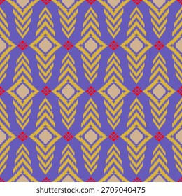 nahtloses Retro-Muster ikat . Design für Stoff, Vorhang, Teppich, Tapete, Kleidung, Umhüllung, Batik, Vektorgrafik