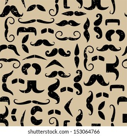 Seamless retro pattern with mustachios for textiles, interior design, for book design, website background.
