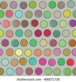 Seamless retro pattern polka dot. Vector background. Vintage wallpaper.