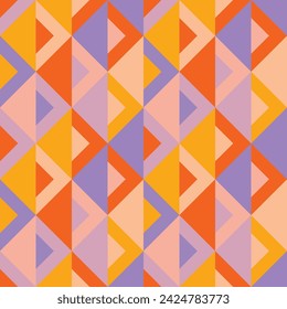 Seamless retro pattern rhombus vector design with bright colors