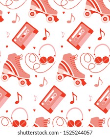 Seamless retro pattern with rollers