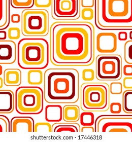 Seamless retro pattern with rounded squares