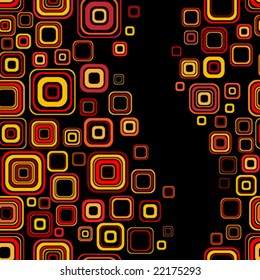 Seamless retro pattern with rounded squares