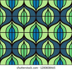 Seamless retro pattern in the style of the sixties. Art deco vintage wallpaper or fabric.