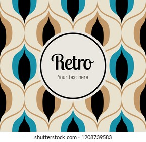 Seamless retro pattern in the style of the sixties. Art deco vintage wallpaper or fabric. Asian style pattern