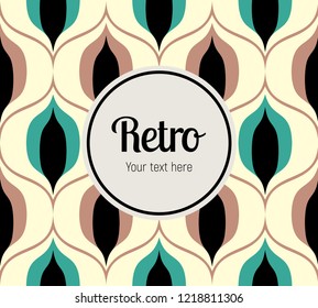 Seamless retro pattern in the style of the sixties. Art deco vintage wallpaper or fabric. Asian style pattern