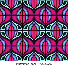 Seamless retro pattern in the style of the sixties. Art deco vintage wallpaper or fabric.