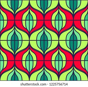 Seamless retro pattern in the style of the sixties. Art deco vintage wallpaper or fabric.
