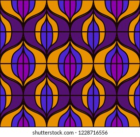 Seamless retro pattern in the style of the sixties. Art deco vintage wallpaper or fabric.