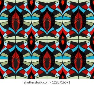 Seamless retro pattern in the style of the sixties. Art deco vintage wallpaper or fabric.