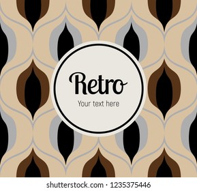 Seamless retro pattern in the style of the sixties. Art deco vintage wallpaper or fabric. Asian style pattern