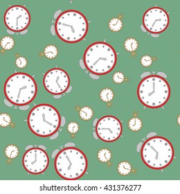 Seamless retro pattern with watches 