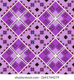 Seamless retro pink geometric square pattern vector illustration for fabric textile wallpaper design