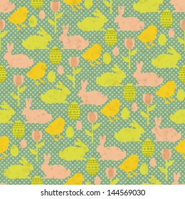 seamless retro polka dot easter background, eps 10, vector illustration