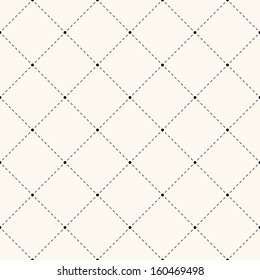 Seamless retro polka dot pattern. Repeating geometric tiles of circles and rhombus
