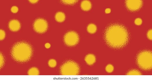 Seamless retro pop art. Memphis-style circles, dotted grids, and halftone curves. Abstract geometric patterns for fabric, comics, bold decor, or streetwear. Red-accented hero motifs. Summer pattern.
