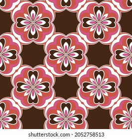 Seamless retro psychedelic textile print in a rotary repeat design