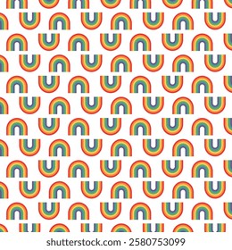 seamless retro rainbow pattern colorful abstract vector background