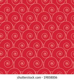 Seamless retro red spiral pattern