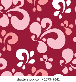 Seamless retro romantic pattern with floral elements, vector illustration