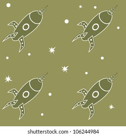 Seamless retro space pattern