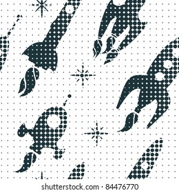 seamless retro space racing pattern