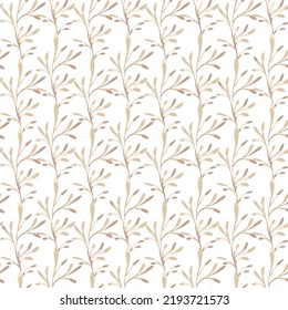 Patrón floral de resorte retro sin rompeolas. El ornamento puede utilizarse como fondo de pantalla. Ilustración vectorial.Patrón sin soldadura, deja fondo. Vector.