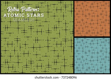Seamless Retro Star Pattern in 3 vintage color options