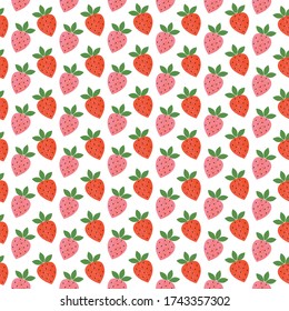 seamless retro strawberry vector background pattern
