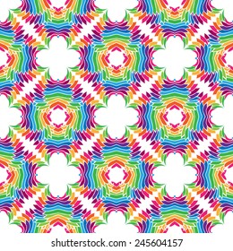 Seamless retro style abstract pattern. Bright rainbow colors. Can be used for cards, invitations, fabrics, wallpapers, scrap-booking, ornamental template for design and decoration, etc