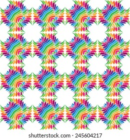 Seamless retro style abstract pattern. Bright rainbow colors. Can be used for cards, invitations, fabrics, wallpapers, scrap-booking, ornamental template for design and decoration, etc