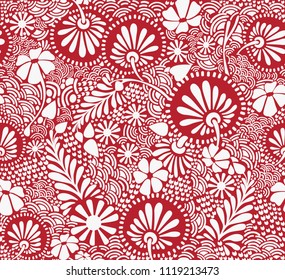 Seamless retro style background. With images of daisies. Vector image can be used in a variety of designs. Textile fabric, printing and many other areas. Creative and seamless.