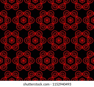 Seamless retro style geometric pattern. Vector illustration. For design, wallpaper, background. red, balck color.