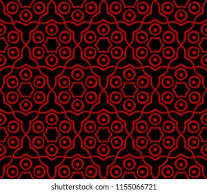 Seamless retro style geometric pattern. Vector illustration. For design, wallpaper, background. red, balck color.