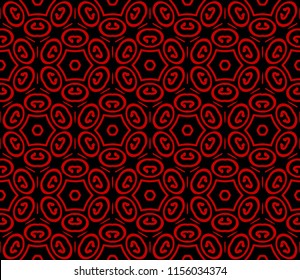 Seamless retro style geometric pattern. Vector illustration. For design, wallpaper, background. red, balck color.