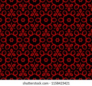 Seamless retro style geometric pattern. Vector illustration. For design, wallpaper, background. red, balck color.