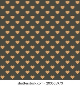 Seamless Retro Style Pattern with Hearts. Vector illustration