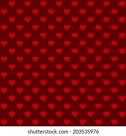 Seamless Retro Style Pattern with Hearts. Vector illustration