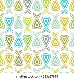 Seamless retro style pear fruit illustration background pattern in vector