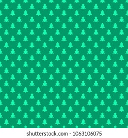 Seamless retro style stylized Christmas tree pattern background - vector winter holiday decoration graphic